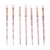 Makeup Brushes 7 Crystal Diamond Rod Eye Brush Soft Brestle Texture Portable Set Decoration Volym Tools Drop Delivery Health Beauty Dhou3