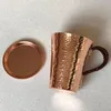 Tasses faites à la main en cuivre pur eau thé vin bière tasse à café avec plats poignée Anti-brûlure moscou Mule Drinkware