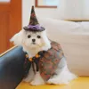 Vêtements pour chiens Halloween Tenues Mignon Cape Chapeaux Costume Drôle Citrouille Imprimer Colliers De Châle Chiot Accessoires Pet Festival Vêtements De Fête