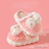 Pantoufles filles pantoufles mignon arc à pois impression enfant en bas âge fille chaussures orteils enveloppé dentelle plate-forme 2023 nouveau style coréen mode enfants chaussure R231216