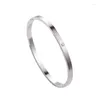 Bangle Enkele Diamanten Armband Gesp Schakelaar Eenvoudige Stijl Titanium Staal 316l Mode Galvaniseren Sieraden Voor Mannen En Vrouwen