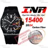 INAF AP15400 A3120 Montre automatique pour homme Boîtier en fibre de carbone Cadran texturé noir Bracelet en nylon Super Edition Reloj Hombre Puretime C3