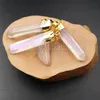 Andra WTP996 5st/Lot Charm Angel Aura Stone Pendant With Gold Top, High Quality Stone Spendant Natural Stone Jewelry