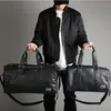 Torby Duffel Black Men Travel DUFLE Waterproof Waterproof PU Skórzane torebki torba na ramię dla kobiet mężczyzny biuro biuro