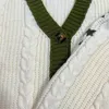 Mulheres suéteres bonito lanterna manga de malha cardigan outono quente bordado camisola feminina casual vneck único breasted casaco y2k 231216