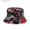 Wide Brim Hats Bucket Hats 2023 Fashion Adult Bucket Hat Fisherman Hat Reversible Fishing Hat Graffiti Bob Cs Hip Hop Gorros Men WomenL231216