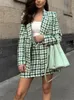 Duas peças vestido mulheres tweed terno saia conjunto outono elegante lã 2 conjuntos outfit casacos cintura alta mini saias ternos de escritório para 231216