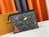 Designertassen Lange portemonnees voor heren Aquarel graffiti Letterprint Handtassen Geruite kaart Portemonnees Waszakken Pochette Clutch Bags Kaarthouders Dames Make-uptassen Zak