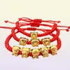 Bracelets de charme mascote cinco fortunas Bracelete de cordas vermelhas de tigre dourado 2022 Ano chinês traga riqueza Lucky Good Blessing71177125782145