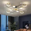 Lustres Moderne Led lustre or aluminium luxe pendentif lumières pour salon chambre étude K9 cristal lampes décoratives 90-260V