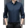 Camicie eleganti da uomo Camicia formale da lavoro casual a maniche lunghe a righe non stirabile con bottoni