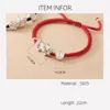 Bracelets de charme Fit 22cm 999 Bracelet de corde d'argent PiXiu Sécurité Exorcisme Lucky Red Thread Line String pour femme fille noir 231215