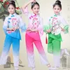 Stage Wear Filles Danse classique pour enfants Haute qualité Broderie Costumes élégants Fan Costume Jiangnan Umbrella Hanfu