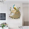 Horloges murales Horloge Peacock Montre Living Creative Fashion Chambre Simple Atmosphère Graphique Maison Silent Quartz 20 Drop Livraison Accueil Ga Dhwoh