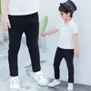 Pantolonlar çocuklar kırmızı siyah pantolon toddler streç pantolon pamuk bahar sonbahar çocukları legging kot pantolon 2 3 4 5 6 7 8 9 10 yıl 231215