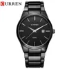 Curren 8106 män 30 m vattentät sport casual klockor mens timme datum månad rostfritt stål kvarts klockor relogio feminino svart y1203t