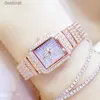 Dameshorloges Montre Femme 2023 Vol Diamanten Quartz Dames Zilver Horloges Luxe merk Kristal Vierkant Dameshorloge Strass Dames KlokL231216