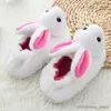 Slipper Fashion Toddler Girl Slippers Inomhus Winter Cartoon 3D Bunny Plush Warm Kid House Footwear Soft Rubber Sole Home Shoes Baby Artikel R231216