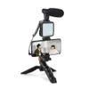 Supports Kit vidéo professionnel pour Smartphone, Microphone, lumière LED, support de trépied pour photographie de vlogging en direct, accessoires de cinéaste YouTube