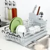 Prato de armazenamento de cozinha e tigela classificação rack liga alumínio pia faca prato secagem talheres escorredor