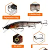 ベイトルアー1pcs釣りルア115mm14g minnow crankbait wobblers 3d eyes perch人工餌パイクコイスイムペスカ220704ドロップde dhh58