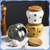 Storage Bottles Ceramic Garlic Jar With Lid Exquisite Hollow Food Containers Ginger Candle Lampshade Household