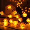 Zarif Cadılar Bayramı Dekorasyon Güzel sahne Glow Pumpkin Işık String Smiley Yüz Sarı Şapka Led Işık Dize