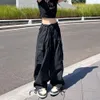 Boş zaman trend kadın tulumları hip-hop cep y2k japon retro nötr rüzgar gevşek bacak düz geniş bacak pantolon