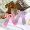 Acessórios de cabelo Headwear Vintage Grande Grande Veludo Bow Hairpins Barrettes para Mulheres Meninas Casamento Longo Fita Coreano Grampo de Cabelo Acessórios de Cabelo