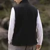 Gilet da uomo stile cinese gilet taglie forti per abbigliamento da uomo vintage casual senza maniche allentato nero vestito di linguetta primavera autunno cappotti giacca maschile 231216