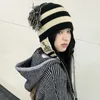 Beanie Skull Caps Parent Child Sticked Wool Hat Randig Tassel Ear Protection Braid Children S Lei Feng Women S Winter Brimless Beanie 231216