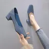 Robe chaussures XIHAHA mode été épais fille talon haut chaussure femme bouche peu profonde bout carré sandales femme sneaker