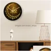 Zegar ścienny Zegar Muzułmańskiego Zegar Modern Design 3D Silent Watch Horloge Moderne Acryl RelOJ Mural Dekoracja Dekoracja Dorodnia Gar Dh4rq