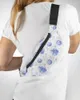 Sacs de taille Bleu Aquarelle Fleurs Rétro Blanc Sac Femmes Hommes Ceinture Grande Capacité Pack Unisexe Bandoulière Poitrine