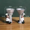 Candle Holders Creative Chef Holding Wine Cup Style Candlestick Western Restaurant Coffee Shop Decorative Resin Crafts Home Furnishing 1Pc 231215