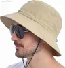 Geniş Memlu Şapkalar Kova Şapkaları Yaz Büyük Boyu Su Geçirmez Kova Şapkaları Katlanabilir Drstring Fisherman CS Açık Plaj Güneş Şapkası Panama Cl231216