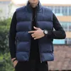 Gilets pour hommes Gilet rembourré en coton Automne et hiver Vestes sans manches chaudes Col montant Épaissi Tendance Hommes Down Gilet Veste