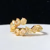 Pierścienie klastra MQ2023 Ogółem 2,281ct żółte diamenty złote zaręczyny ślubne Kobieta dla kobiet dobrze