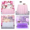 Tafelrok 2m 4m Roze Tafelrok Bruiloft Tutu Tule Servies Doek Baby Douche Geslacht Onthullen Eenhoorn Verjaardagsfeestje Home Decor 231216