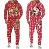 Survêtements pour hommes Vêtements de l'année Hommes / Femmes Funny Santa Claus 3D Imprimé Survêtement Ensemble Mode Couple Tenues Fête de Noël Sweat à capuche / Pantalon / Costume 231216