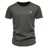 Homens camisetas 2023 Casual T-shirt Verão Slim-Fit Cor Sólida Tendência Top Design de Alta Qualidade -Vendendo Homens