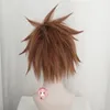 Party Masken Spiel Kingdom Hearts III Sora Perücken Kurze braune hitzebeständige Kunsthaar Cosplay C196159Y
