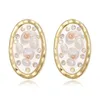 Серьги-гвоздики, круглые, овальные, с кристаллами и жемчугом для женщин, медные серьги с цирконом, модные вечерние украшения, Pendientes Mujer, 2023