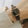 Inne zegarki retro brązowe cechy kobiety małe damskie zegarek zegarek skórzany bransoletka zegarek moda marka żeńska envo gratis 231216