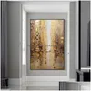 Paintings Abstract Oil Painting Handmade Fall View Brown Modern Wall Art For Home Cuadros Canvas Large Salon Decoration Unframed Dro Dhgvw