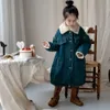 Giubbotti 8341 Cappotto di jeans per bambini 2023 Giacca invernale in lana di agnello con cuciture per bambina Giacca lunga e spessa 2 11 anni per bambini 231215