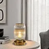 Noviteiten Scandinavische tafellampen Studeerkamer Slaapkamer Nachtkastje bureaulamp Moderne woonkamer Wit Blauw Amber Rokerig grijs glazen tafellamp 231216