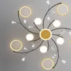 Lustres Moderne Led lustre or aluminium luxe pendentif lumières pour salon chambre étude K9 cristal lampes décoratives 90-260V