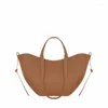 Evening Bags Brand Designer Women's Genuine Leather Pleated Armpit Tote Bag Fashion Hundred Large Capacity Commuter Classic Shoulder