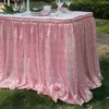 Bord kjol 4/6/9/14ft rosguld paljettbord kjol för rund/rektangel/fyrkantig bord för födelsedagsfest bröllop jul 231216
